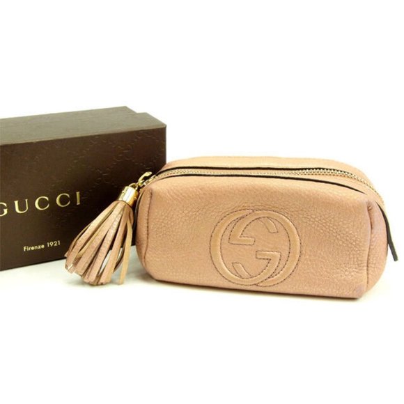 Authentic Gucci Pouch Bag Interlocking Pink Woman - Picture 1 of 5